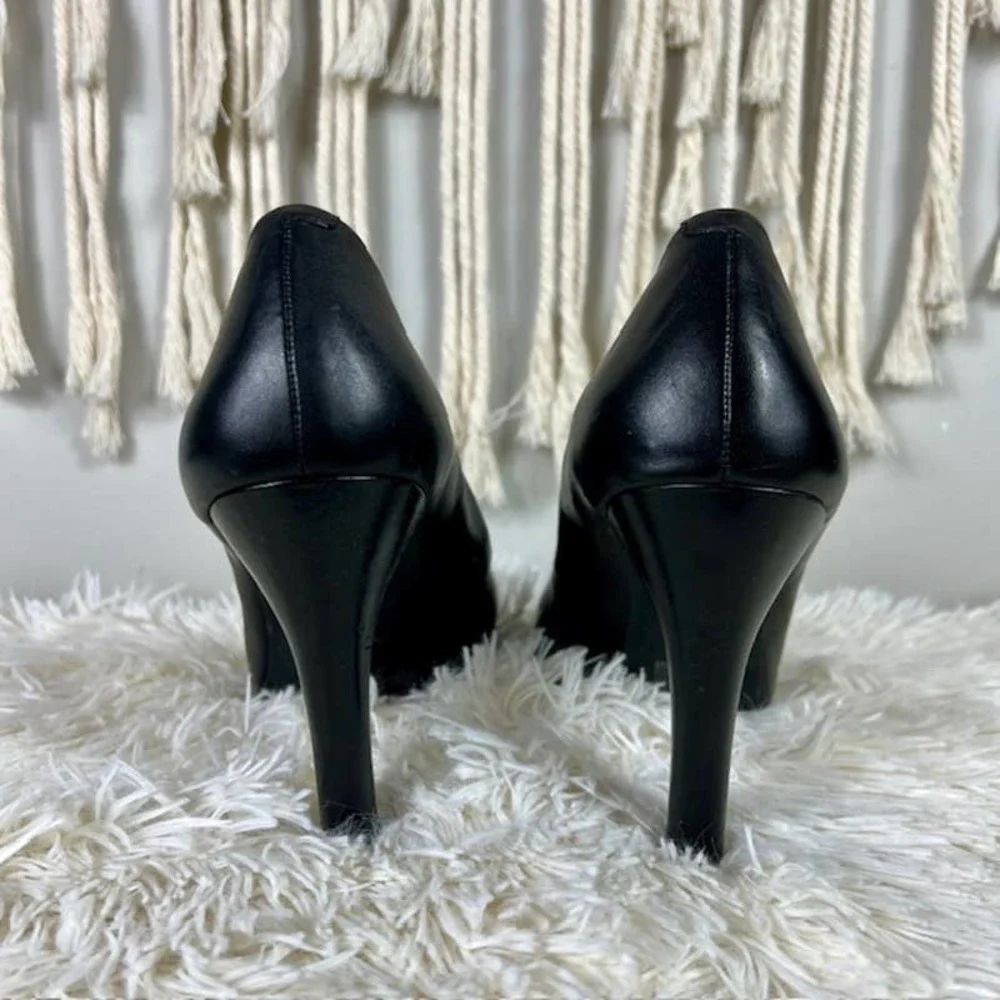 Jessica Simpson Leather RAMONNA Black Peep-toe Pump Shoes